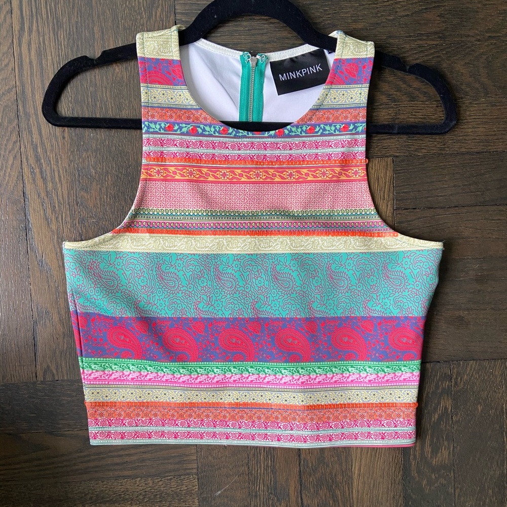 Colorful Crop Top With Sequin Details - image 1